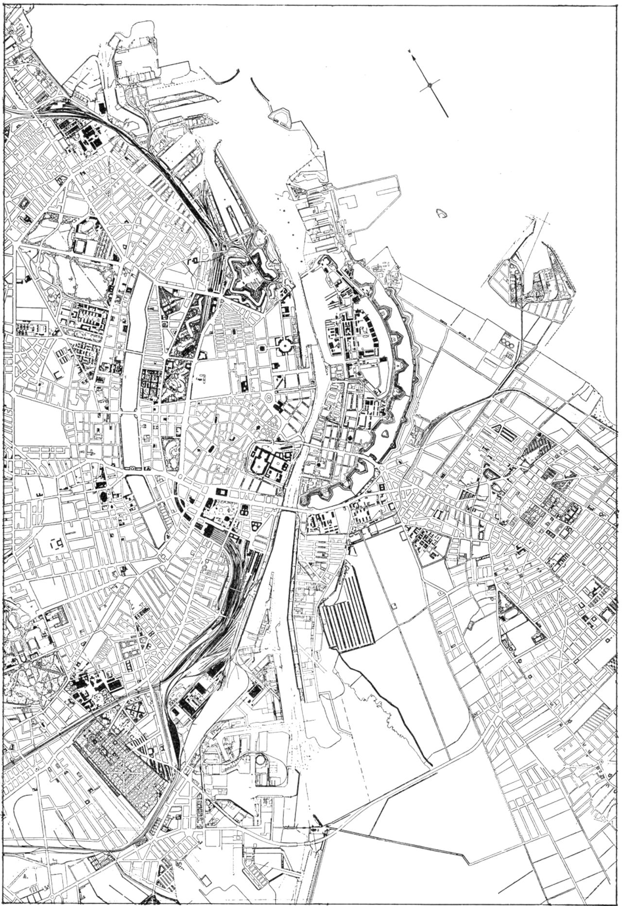 (Kort). Københavns havn 1958.