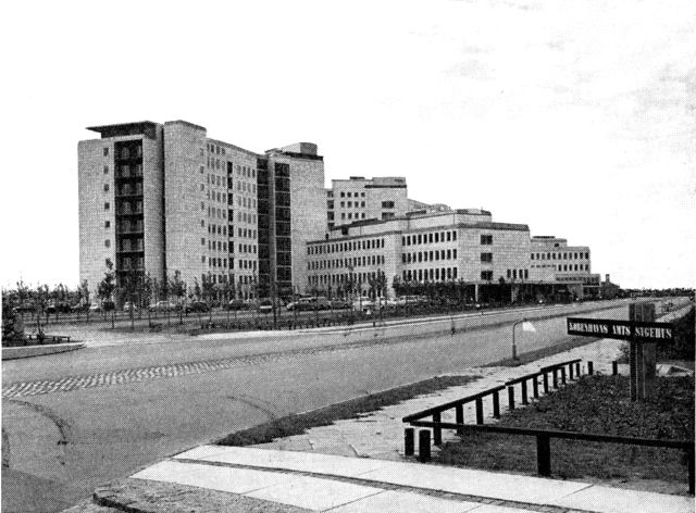 (Foto). Københavns amts sygehus i Glostrup, set fra nordøst.
