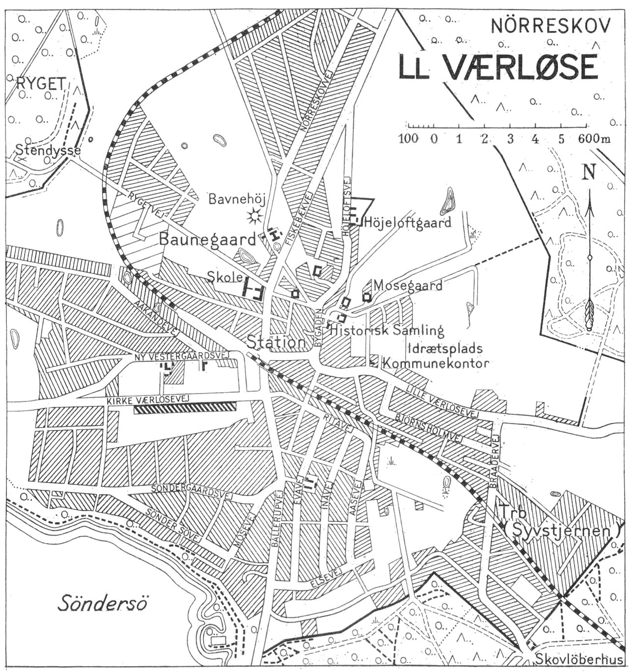 (Kort). G.E.C.Gads ForlagRevideret 1958. Geodætisk Institut. Eneret