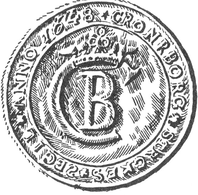 (Våbenskjold). Kronborg birks segl 1648