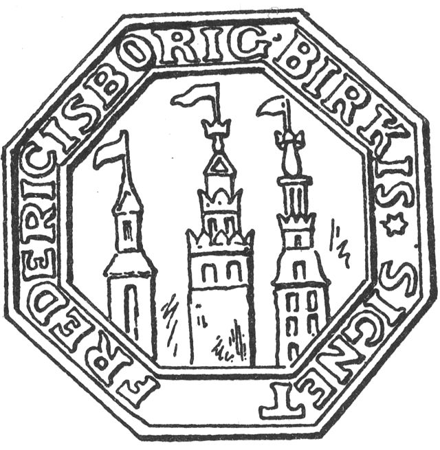 (Våbenskjold). Frederiksborg birks segl 1648.