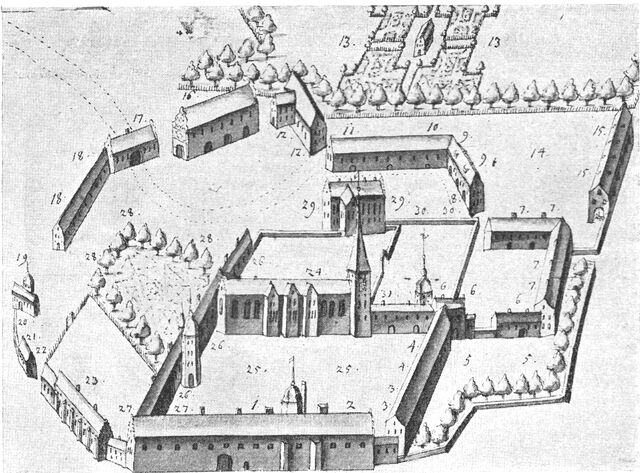 (tegning). Antvorskov Slot. (Efter Resen).