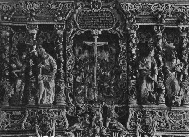 (Foto). Midterparti af Abel Schrøders altertavle fra 1657 i Præstø kirke.