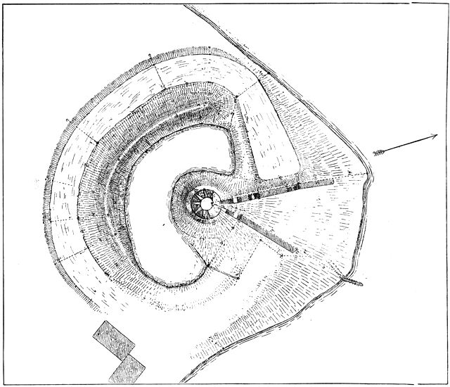 (tegning). Plan af Engelborgs ruiner på Slotø, tegnet af P. Hauberg 1904.