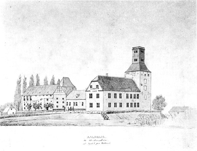 (tegning). Ålholm 1859.Tegning af J. Kornerup i Nationalmuseet.