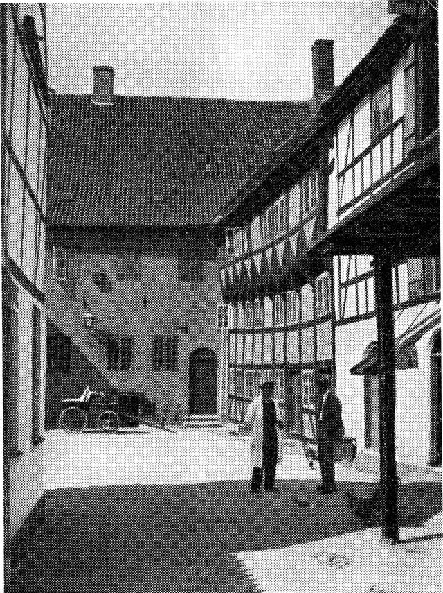 (Foto). Gårdinteriør fra Nørregade 29. Oluf Bagers mødrene gård.