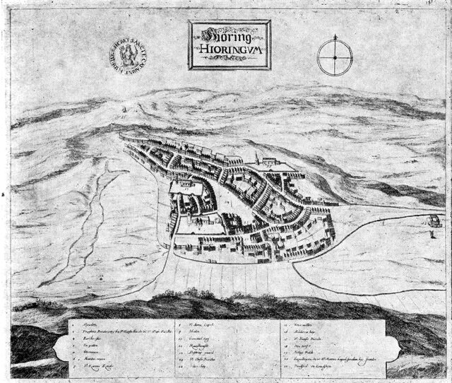 (tegning). Hjørring ca. 1670. Efter Resen.