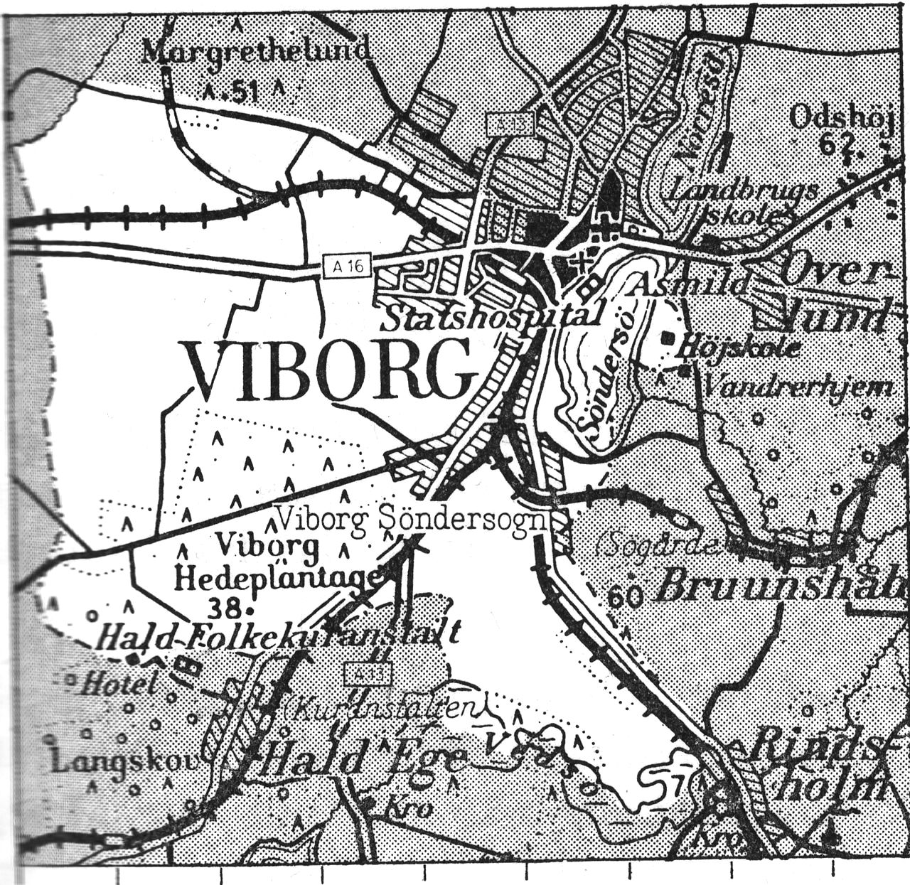 (Kort). Viborg Søndersogn.