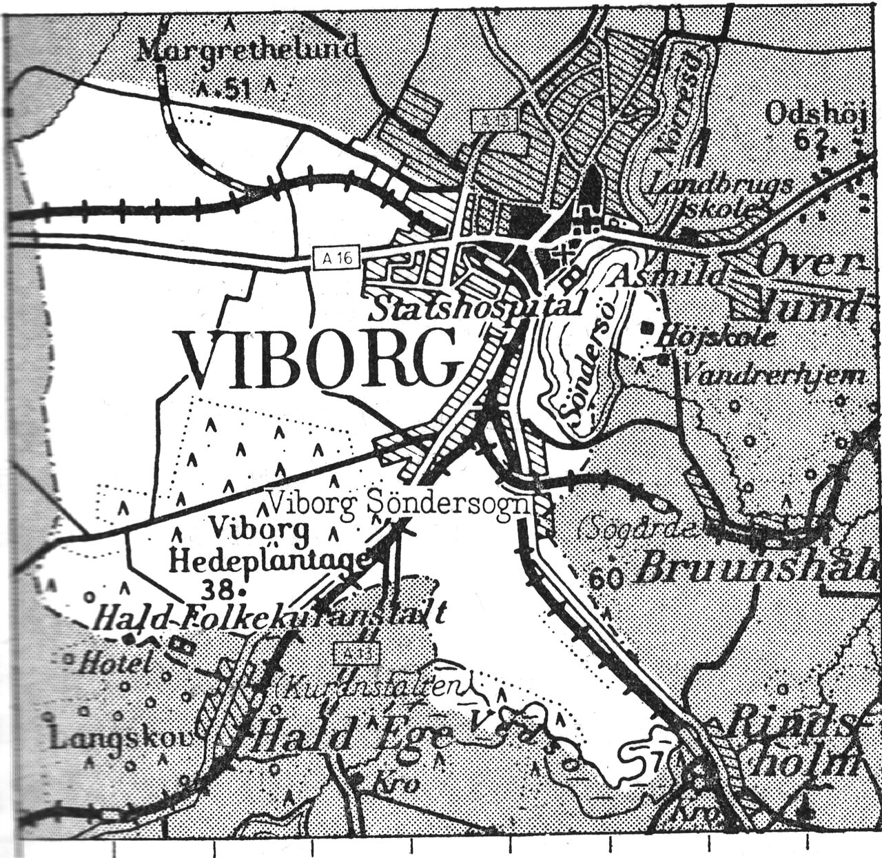 (Kort). Viborg Søndersogn.