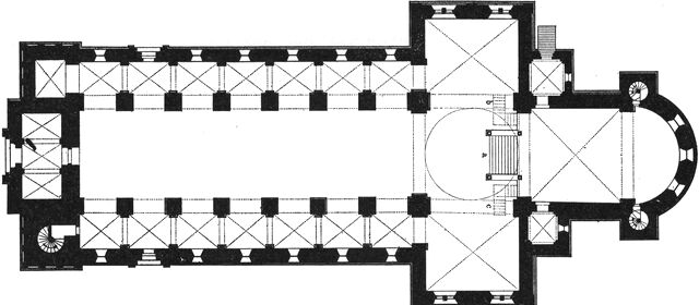 (tegning). Grundplan af Viborg domkirke.