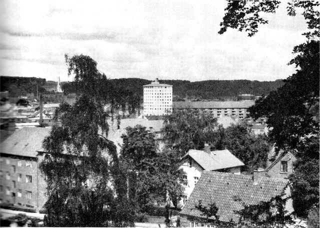 (Foto). Udsigt over byen fra nord. I midten Hotel Australia.