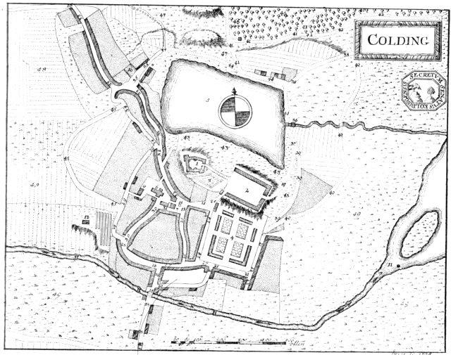 (tegning). Plan over Kolding 1768. Kobberstik i Pontoppidans Danske Atlas.