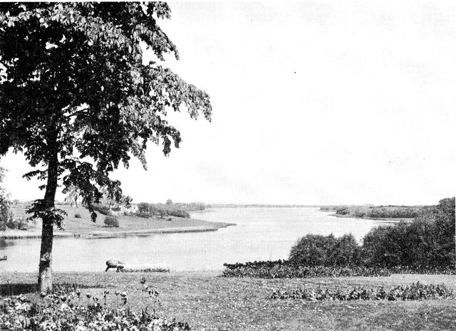 (Foto). Haderslev fjord. Udsigt mod øst fra haven ved Sverdrup kro.