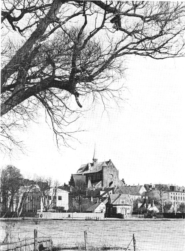 (Foto). Haderslev domkirke. Beliggenhed set fra nordvest.