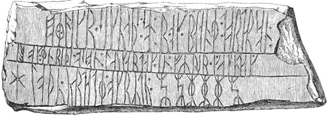 (Foto). Runestenen fra Kingigtorssuaq. (Nationalmuseet).